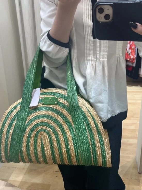 Kate Spade Green Straw Arch Tote - Picture 7 of 7